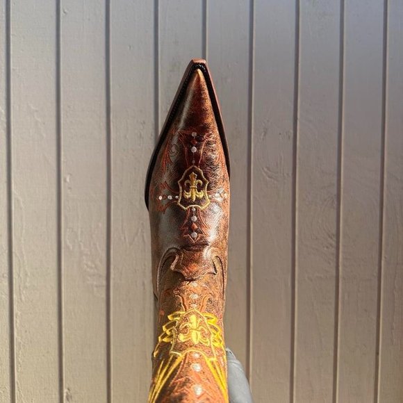 #73 Cracked Effect Leather Boot in Brown Color, Style Model 5001 main image 5